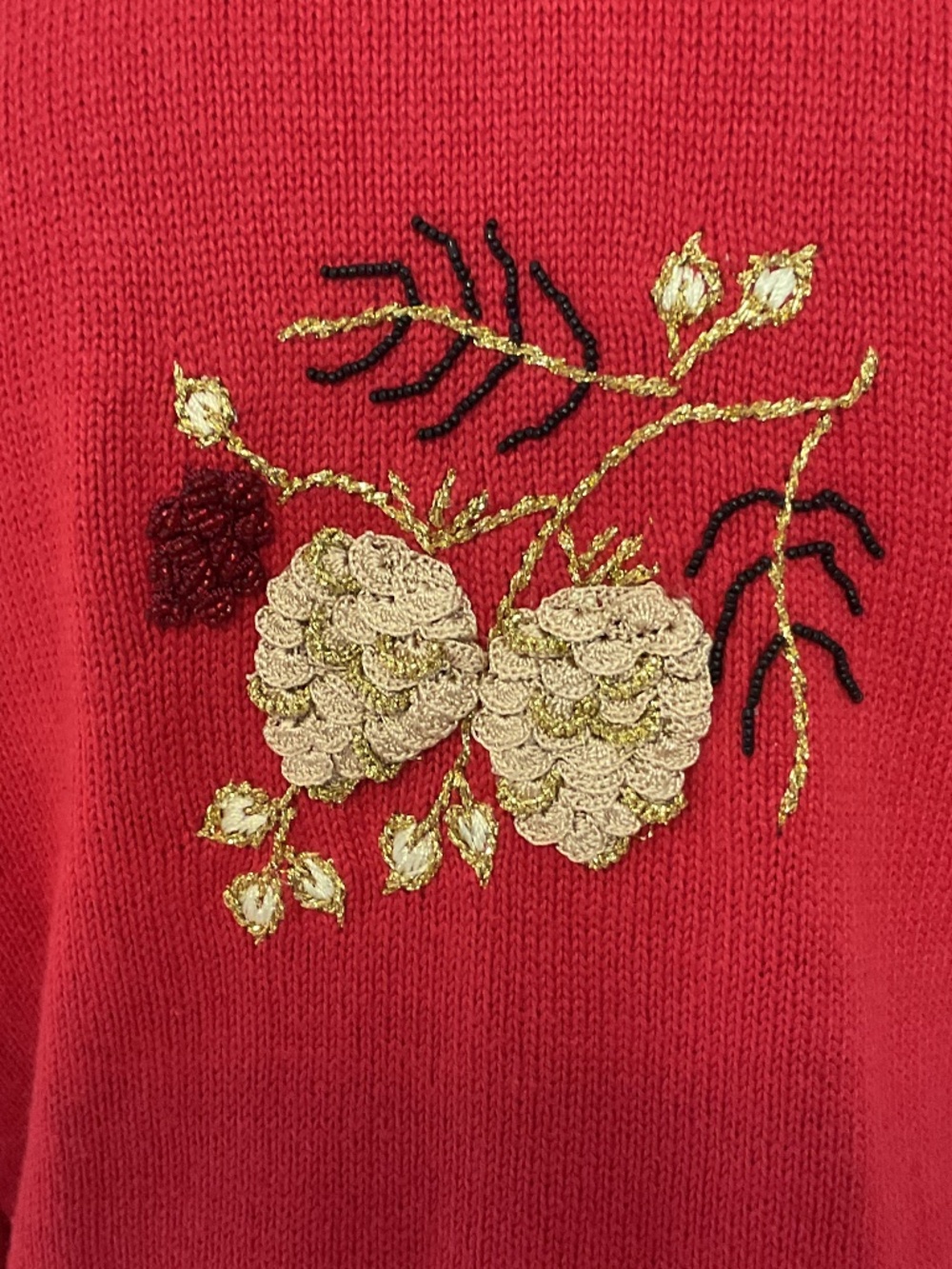 ✨ Rare Vintage Storybook Knits Cardigan Faux Fur Collar - size S - Picture 7 of 12